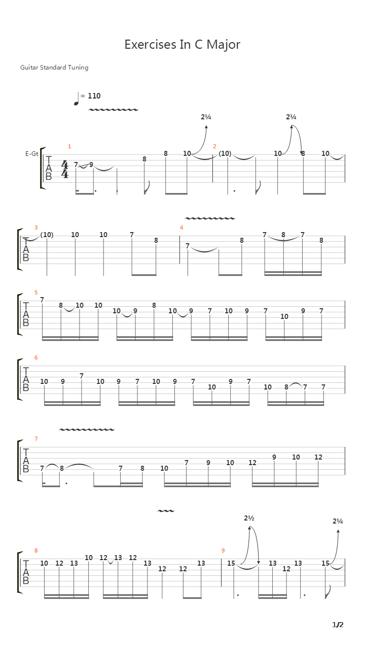 音阶练习&琶音练习 - Exercises In C Major吉他谱