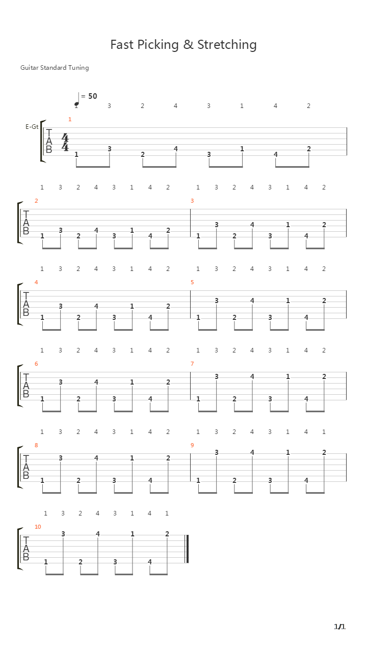 音阶练习&琶音练习 - Fast Picking吉他谱