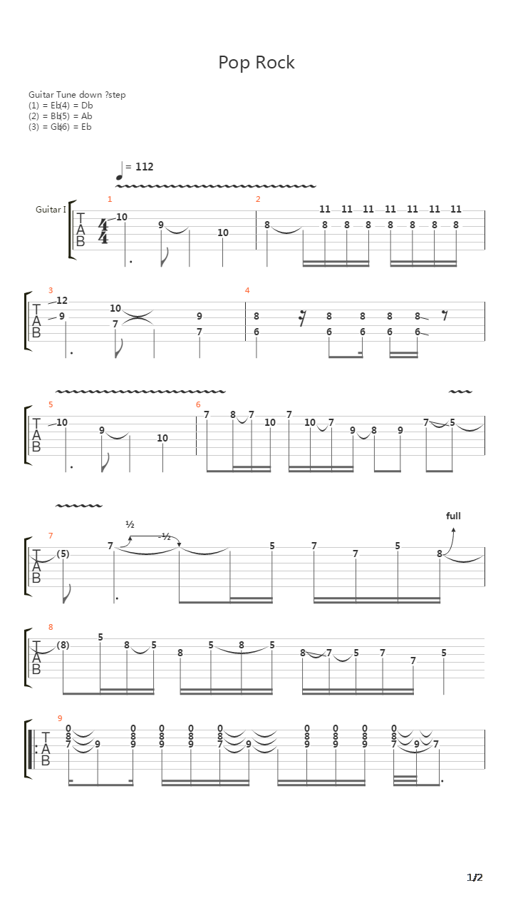 摇滚练习 - Pop Rock吉他谱
