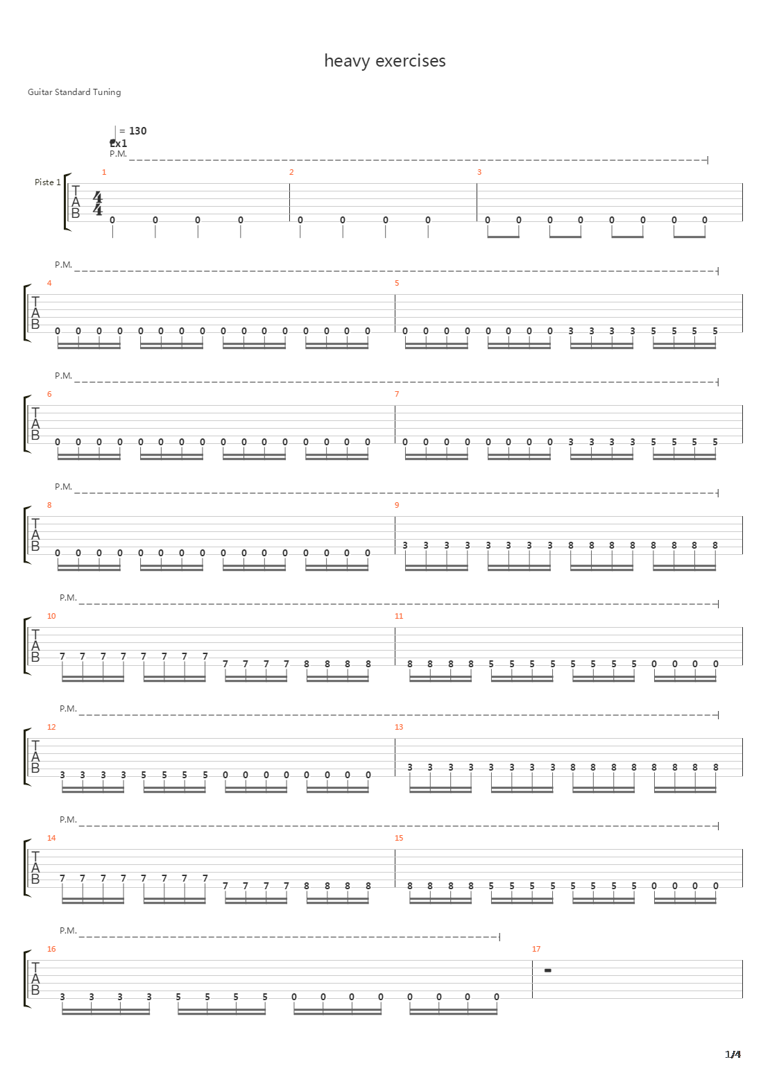 金属练习 - Exercises For Beginner吉他谱