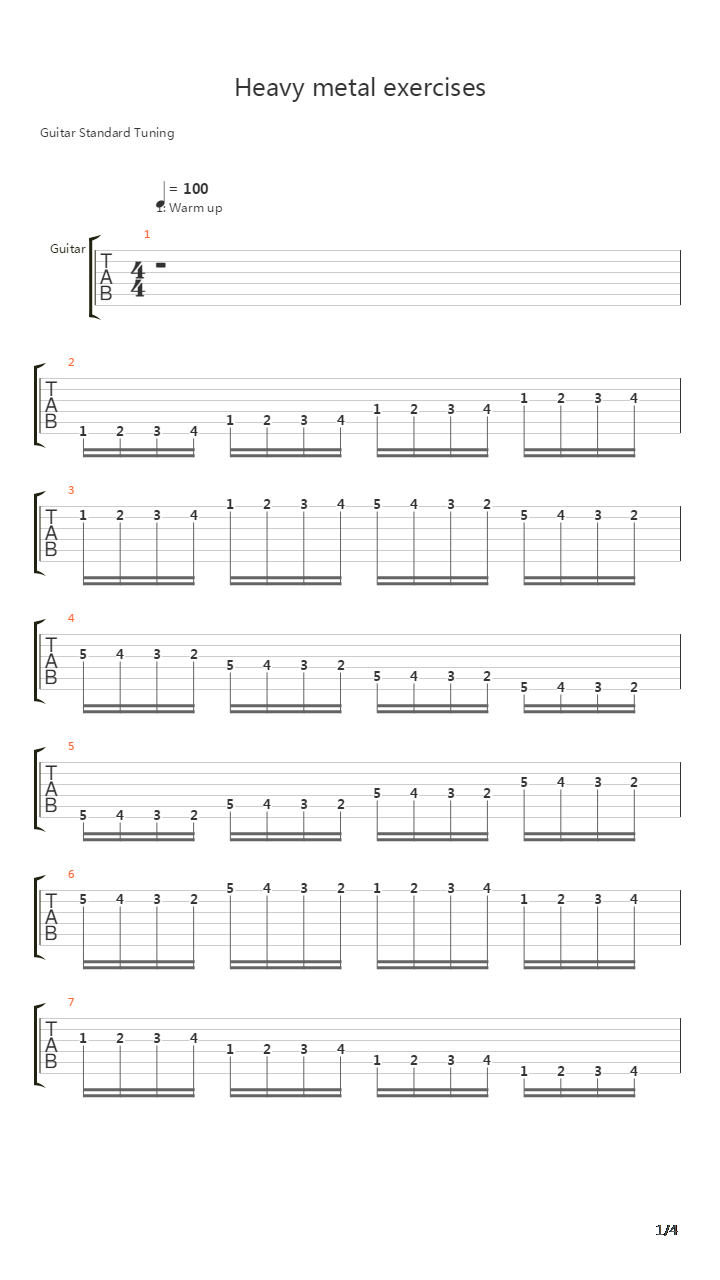 金属练习 - Heavy Guitar Exercises吉他谱