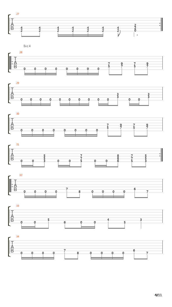 金属练习 - Rhythm Guitar 2nd Lesson吉他谱