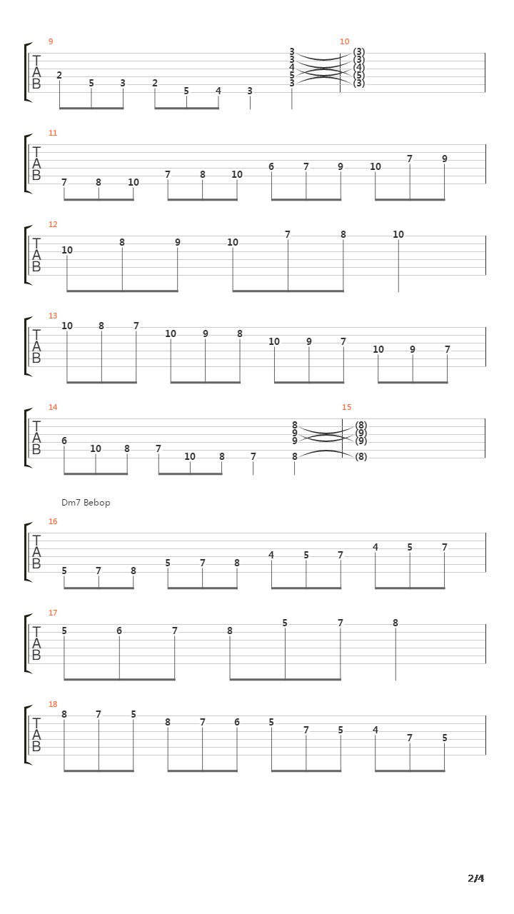 爵士练习(jazz) - Jazz Bebop Scale吉他谱