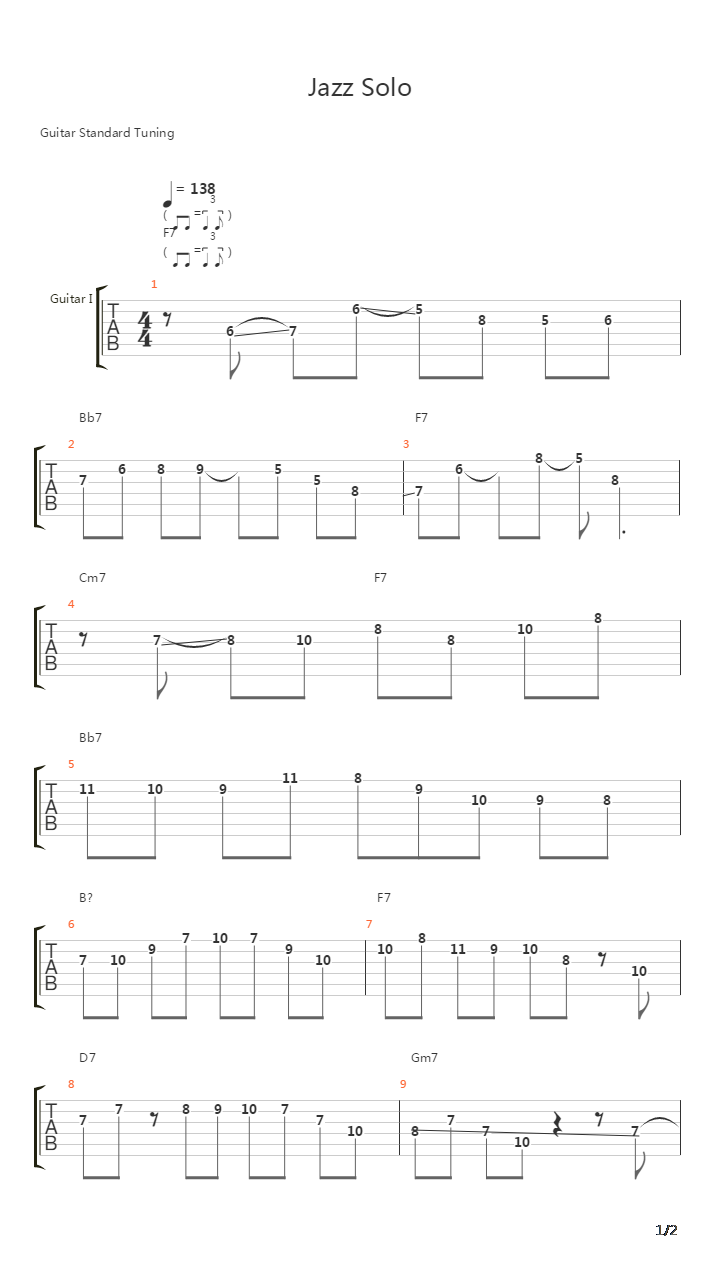 爵士练习(jazz) - Jazz Solo吉他谱