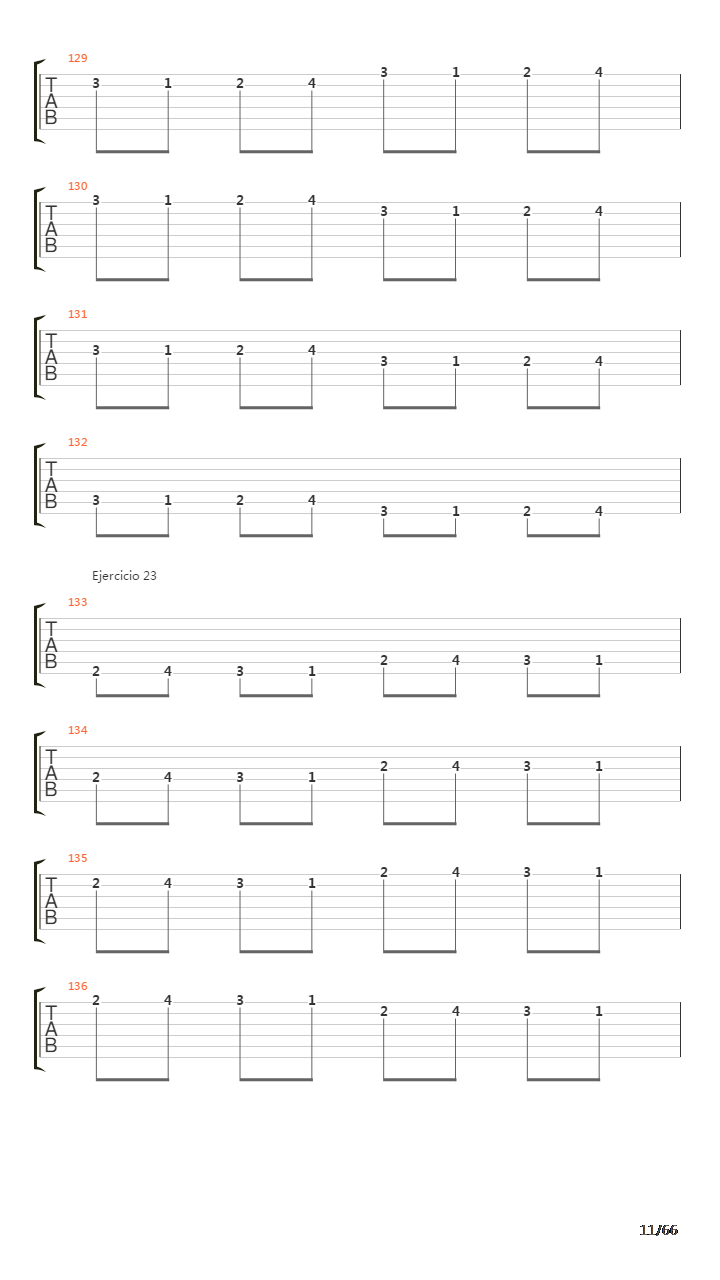 指弹练习(fingerpicking) - Exercises - 1-96吉他谱