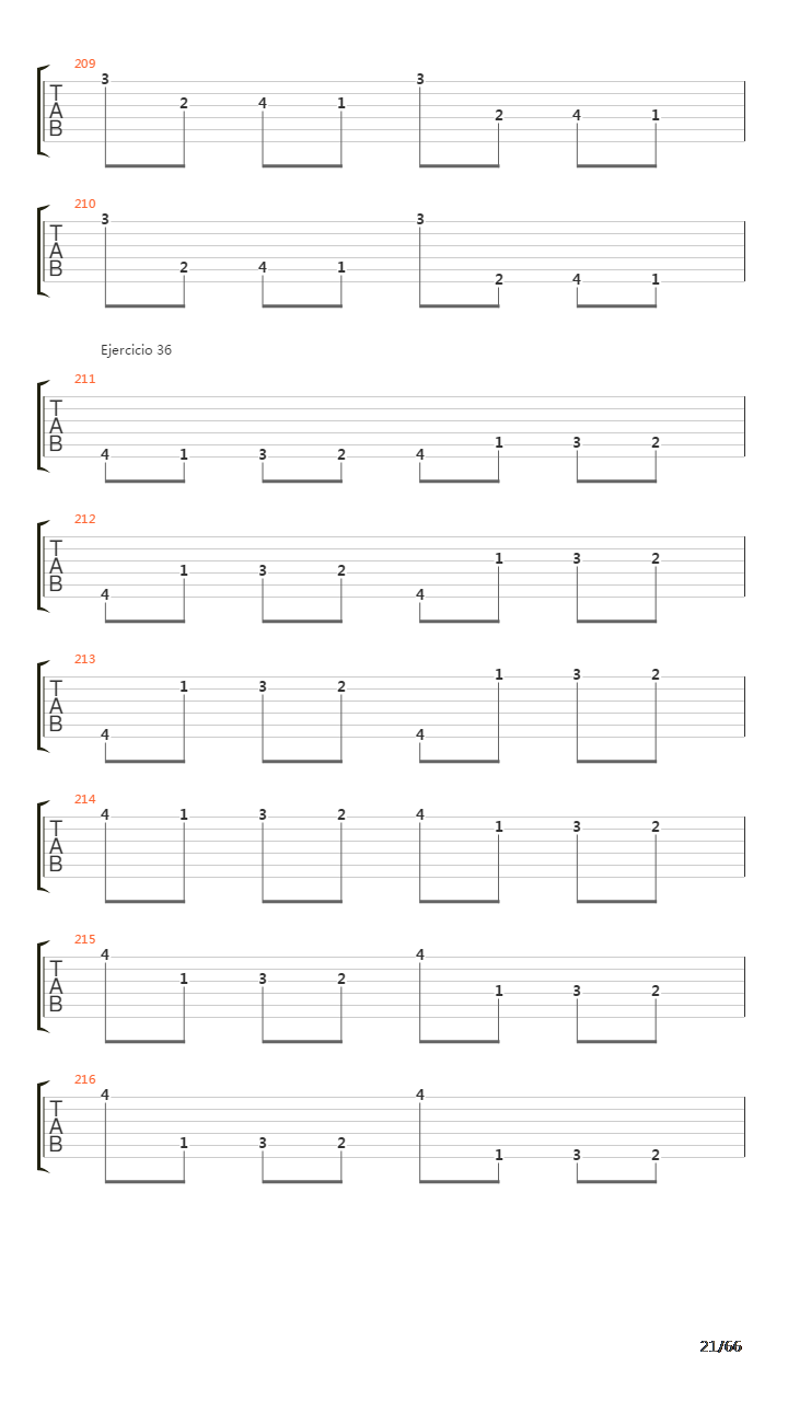 指弹练习(fingerpicking) - Exercises - 1-96吉他谱