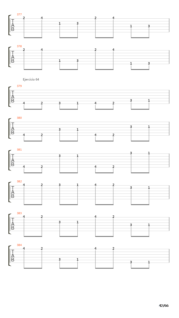 指弹练习(fingerpicking) - Exercises - 1-96吉他谱