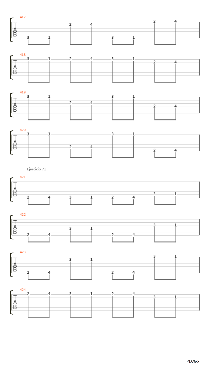 指弹练习(fingerpicking) - Exercises - 1-96吉他谱