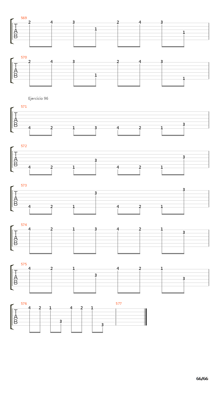 指弹练习(fingerpicking) - Exercises - 1-96吉他谱