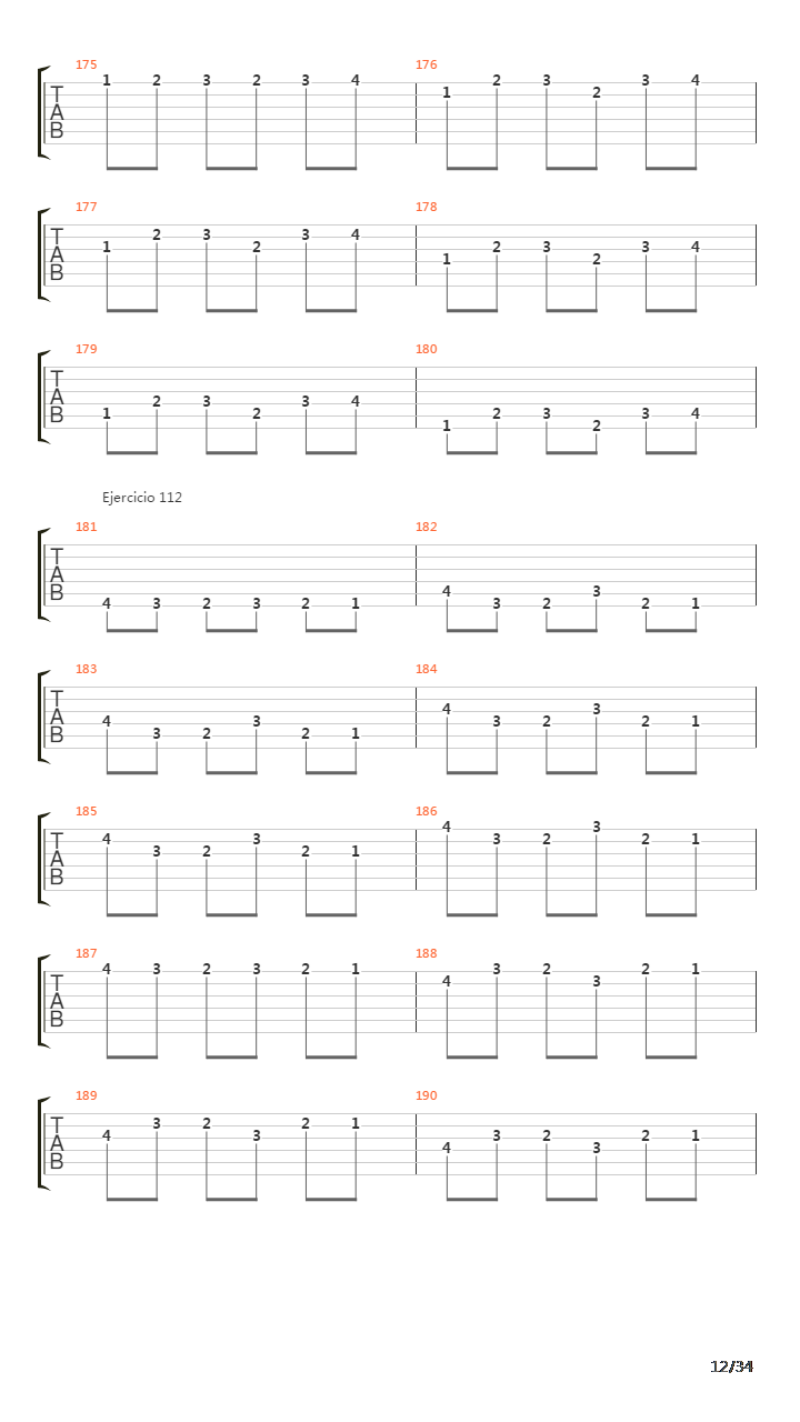 指弹练习(fingerpicking) - Exercises - 97-140吉他谱