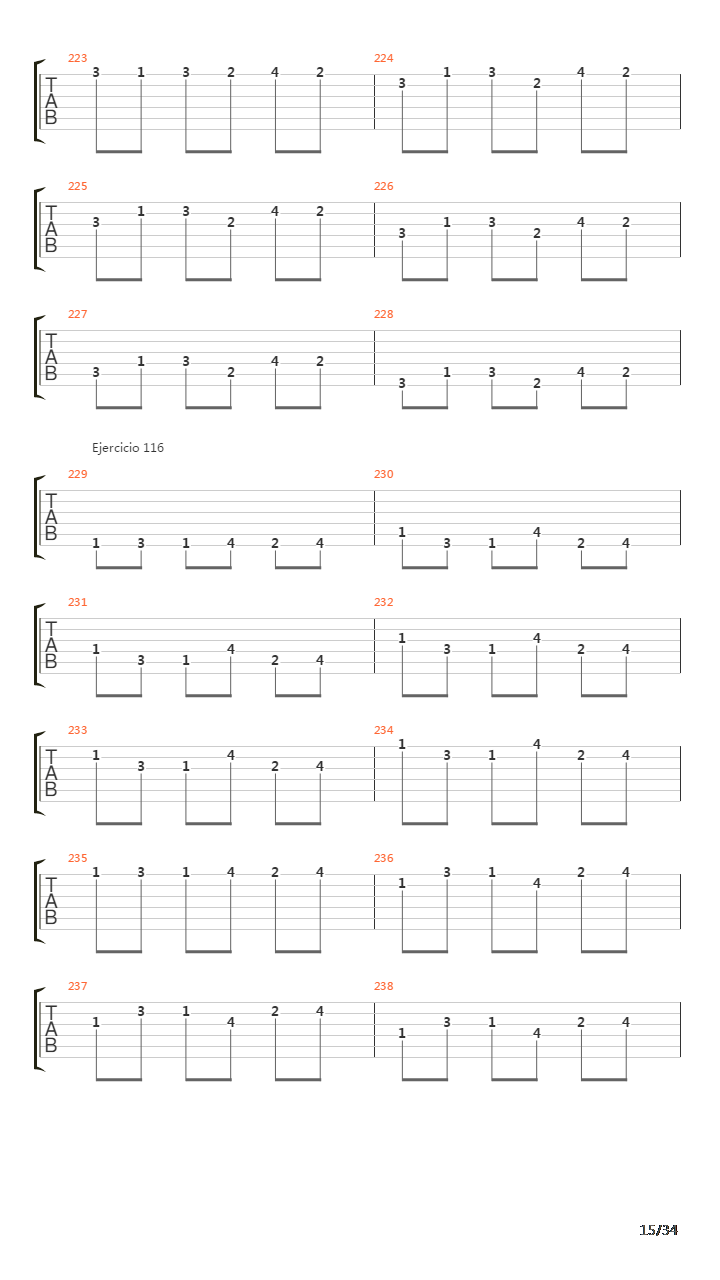 指弹练习(fingerpicking) - Exercises - 97-140吉他谱