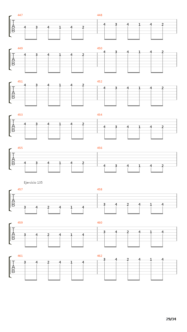 指弹练习(fingerpicking) - Exercises - 97-140吉他谱