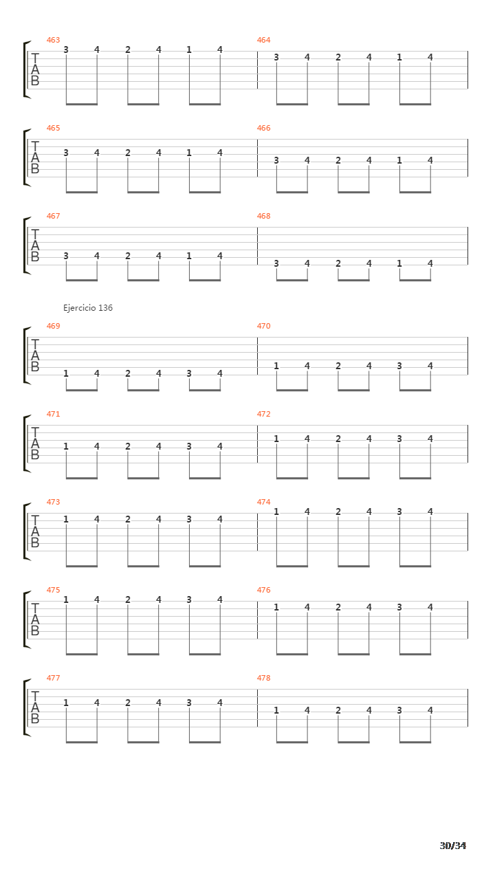 指弹练习(fingerpicking) - Exercises - 97-140吉他谱