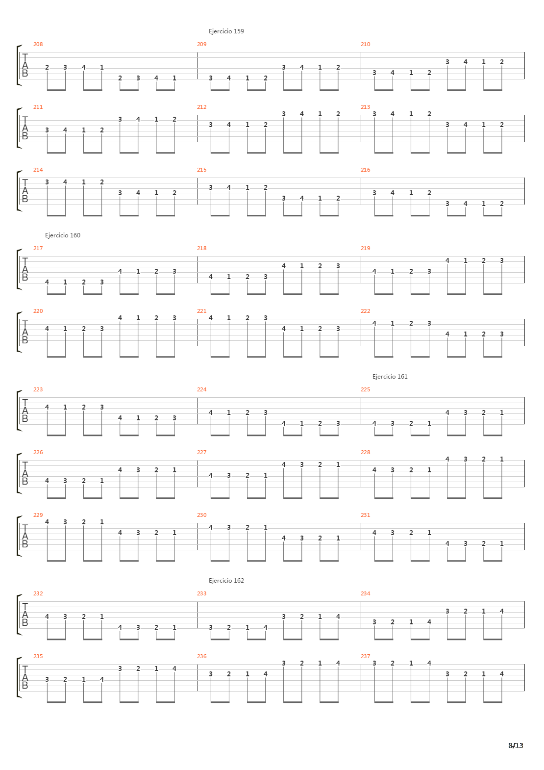 指弹练习(fingerpicking) - Exercises - 141-180吉他谱