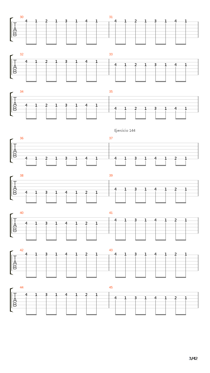 指弹练习(fingerpicking) - Exercises - 141-180吉他谱