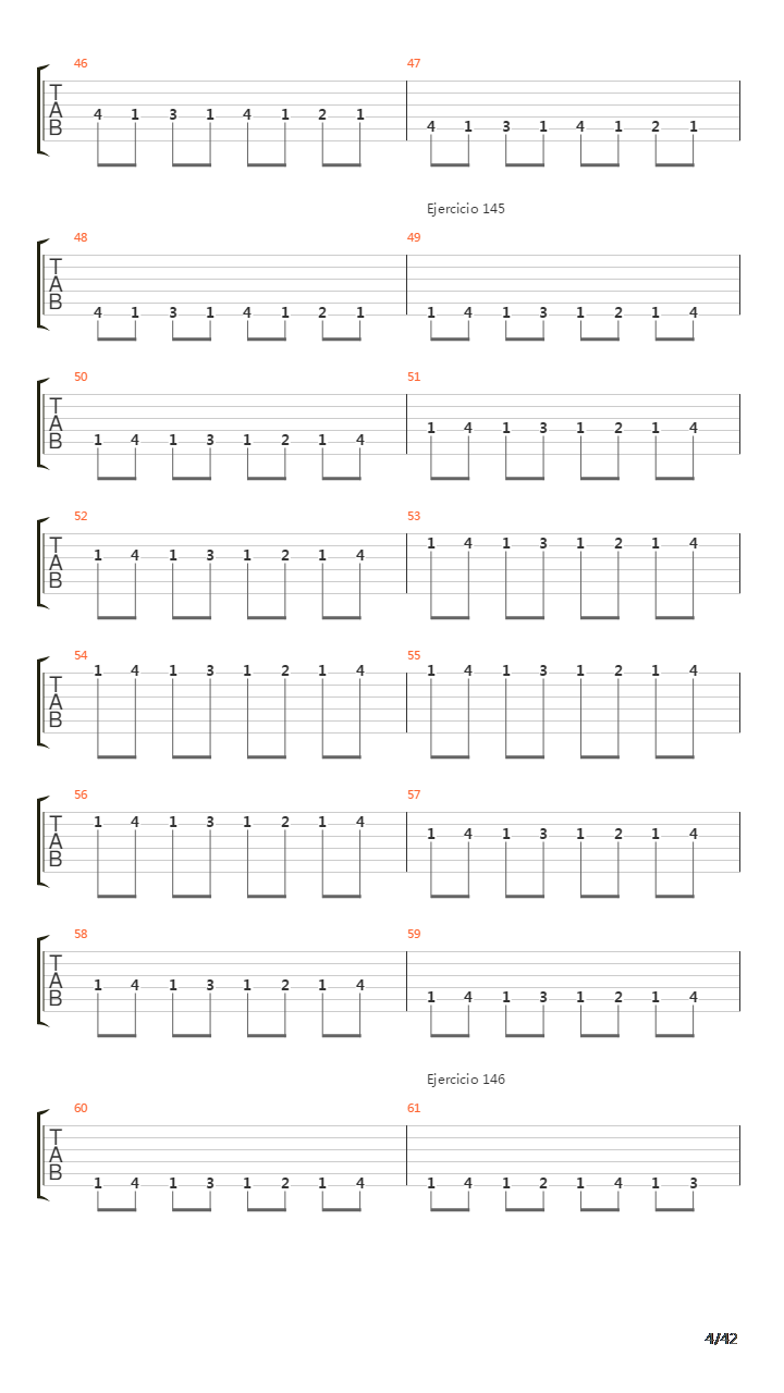 指弹练习(fingerpicking) - Exercises - 141-180吉他谱