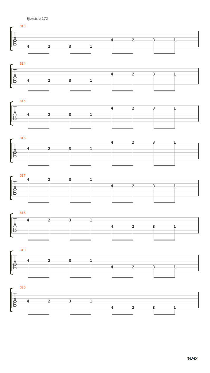 指弹练习(fingerpicking) - Exercises - 141-180吉他谱