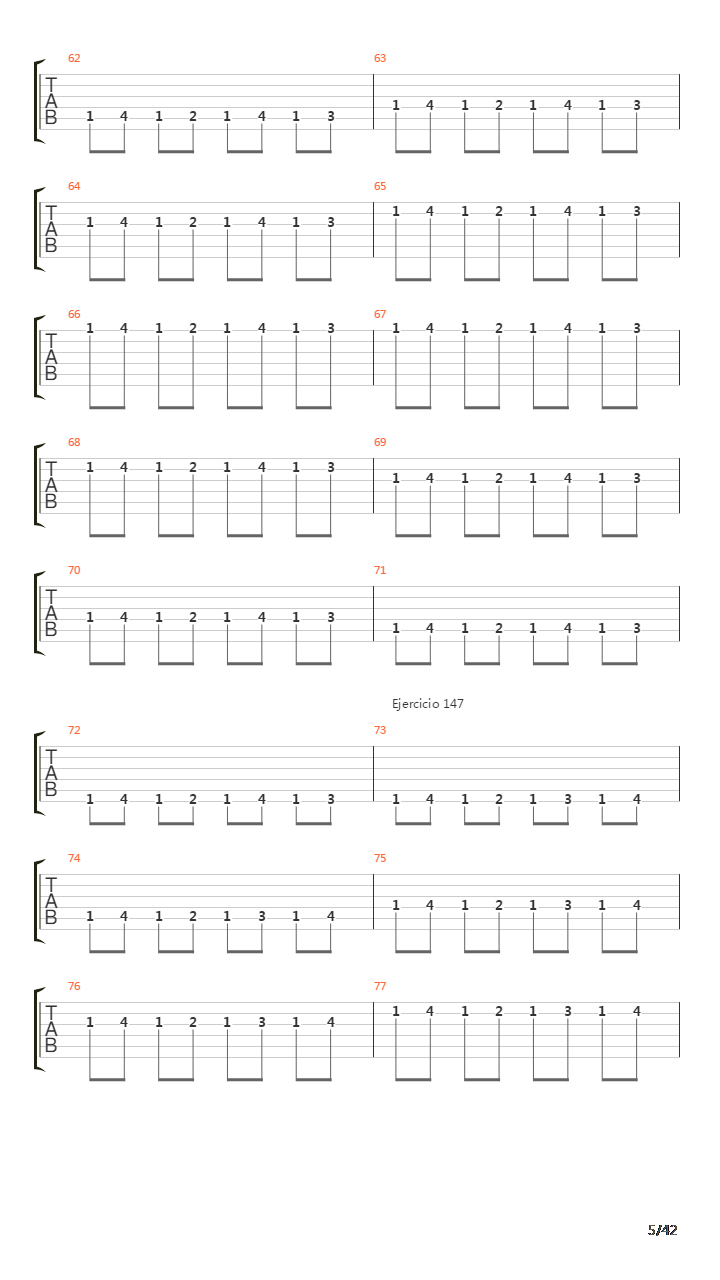 指弹练习(fingerpicking) - Exercises - 141-180吉他谱