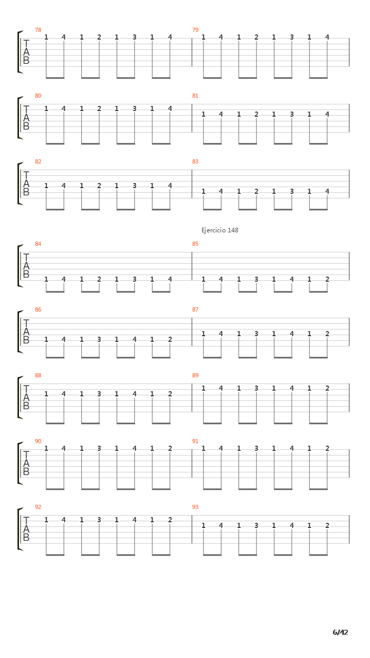 指弹练习(fingerpicking) - Exercises - 141-180吉他谱