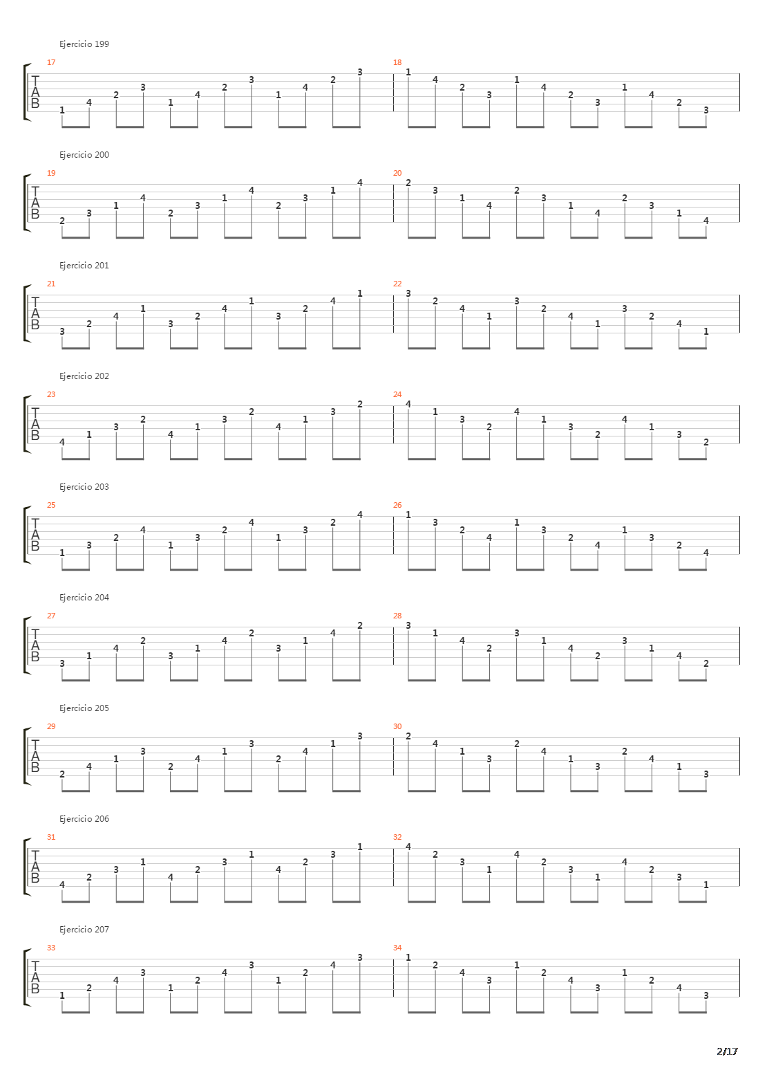 指弹练习(fingerpicking) - Exercises - 191-334吉他谱