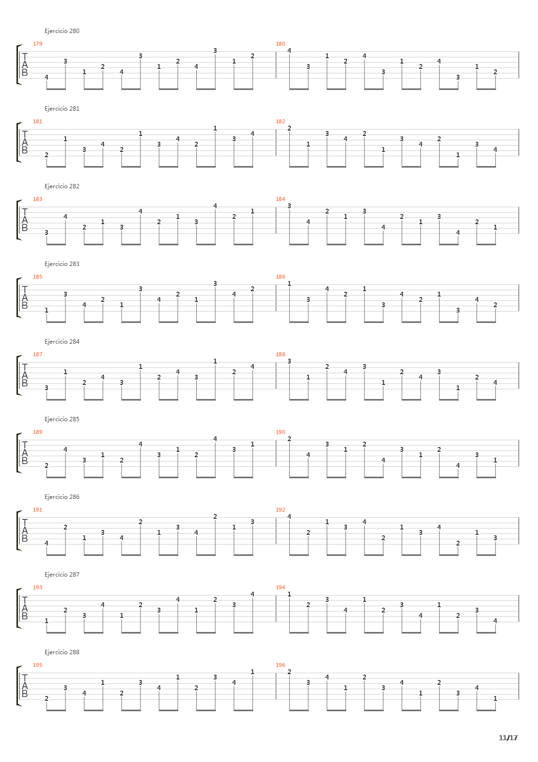 指弹练习(fingerpicking) - Exercises - 191-334吉他谱