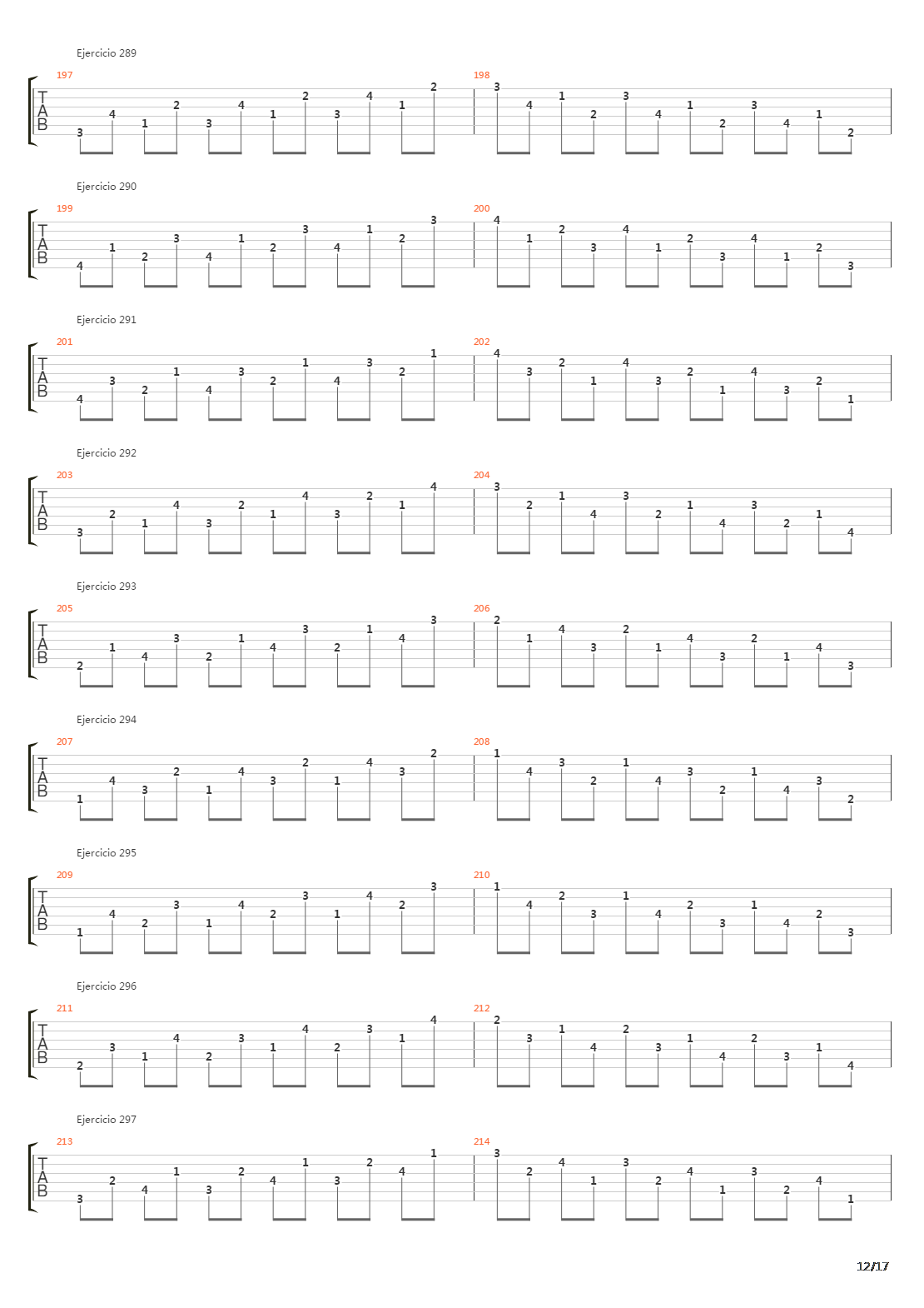 指弹练习(fingerpicking) - Exercises - 191-334吉他谱