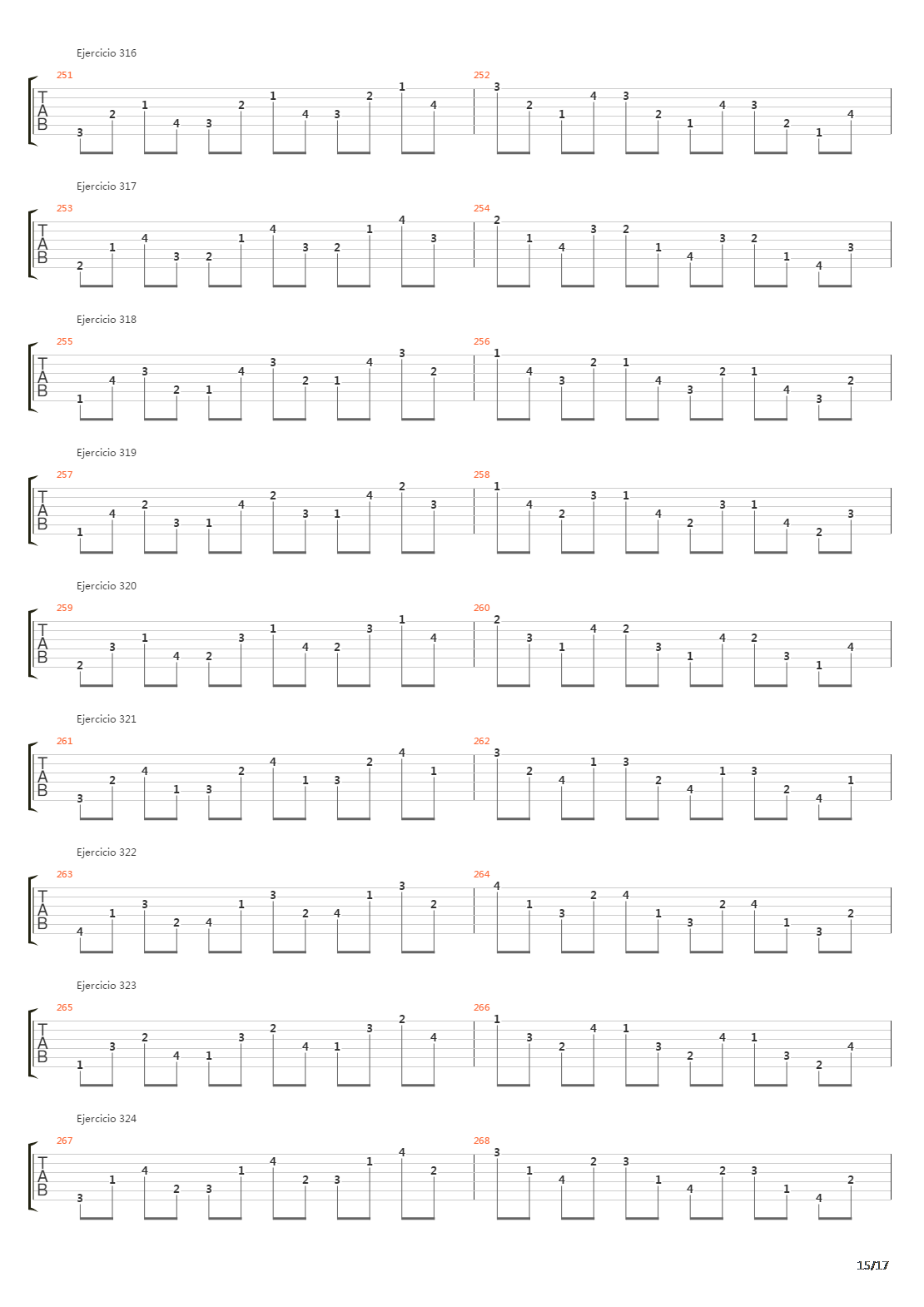 指弹练习(fingerpicking) - Exercises - 191-334吉他谱