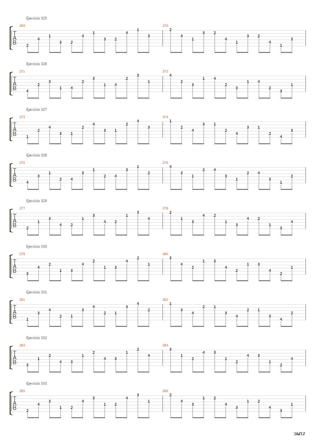 指弹练习(fingerpicking) - Exercises - 191-334吉他谱