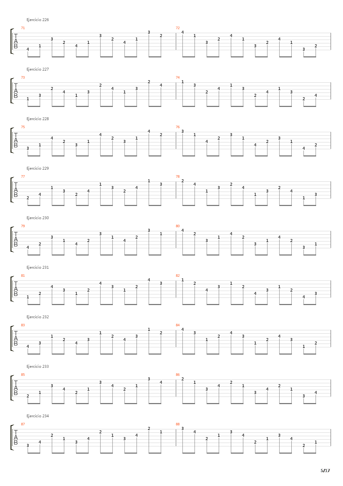 指弹练习(fingerpicking) - Exercises - 191-334吉他谱