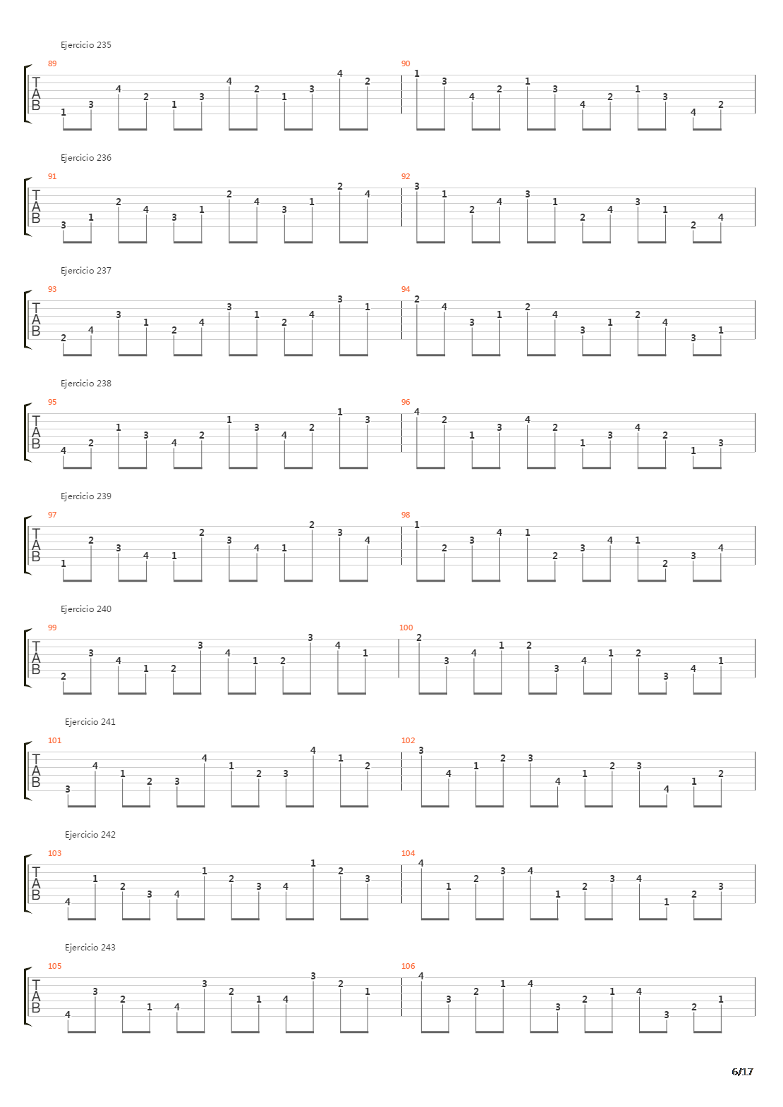 指弹练习(fingerpicking) - Exercises - 191-334吉他谱