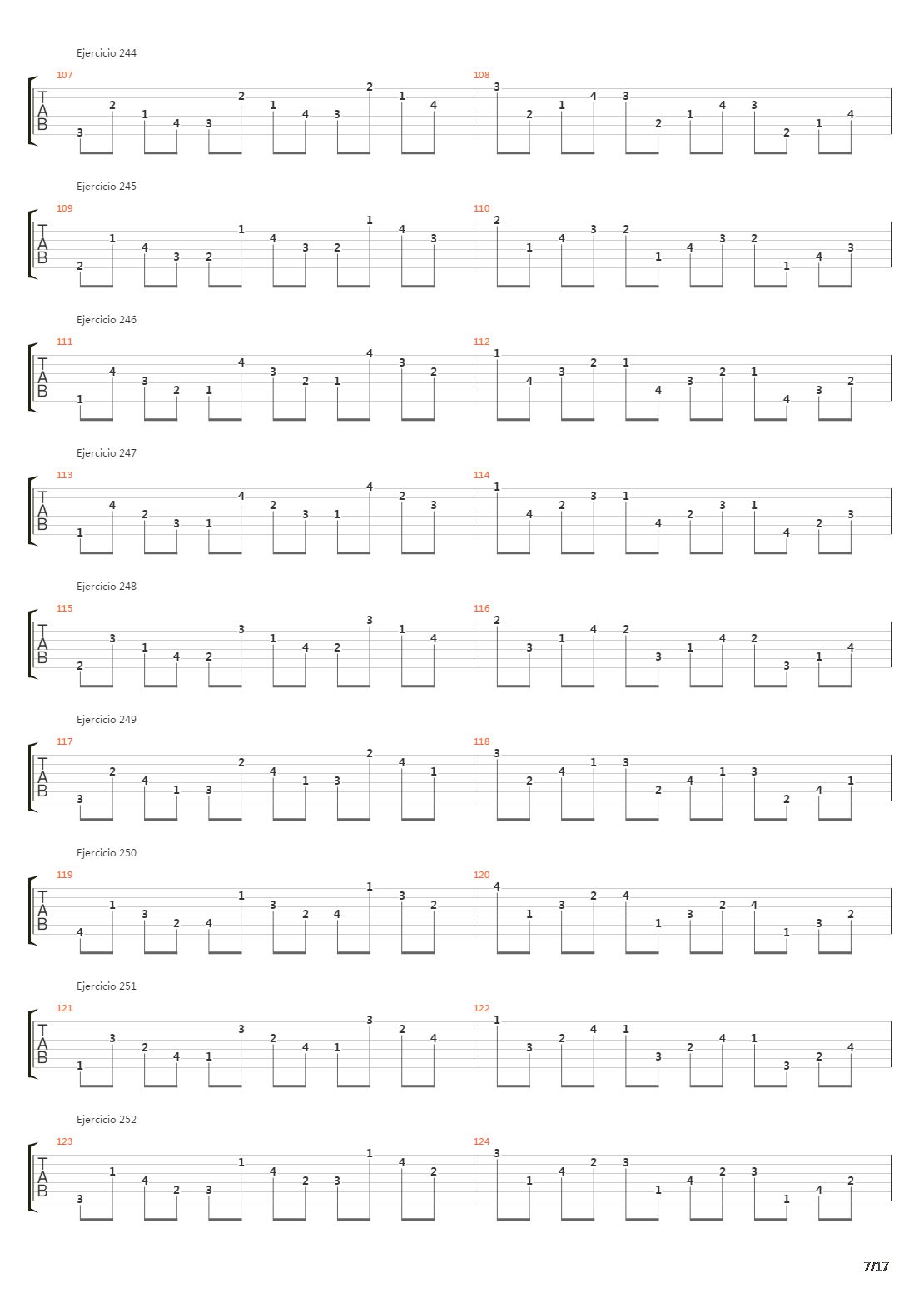 指弹练习(fingerpicking) - Exercises - 191-334吉他谱