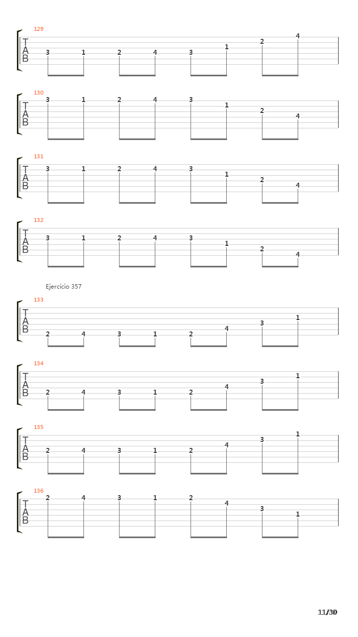 指弹练习(fingerpicking) - Exercises - 335-382吉他谱