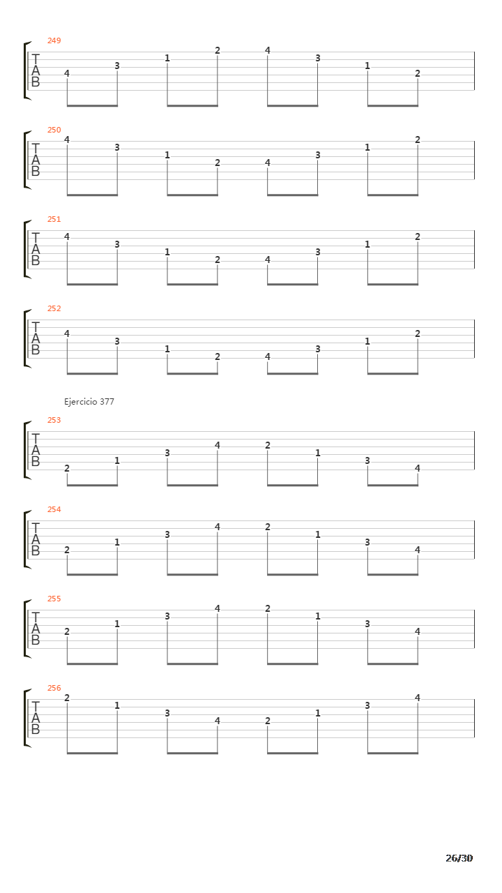 指弹练习(fingerpicking) - Exercises - 335-382吉他谱