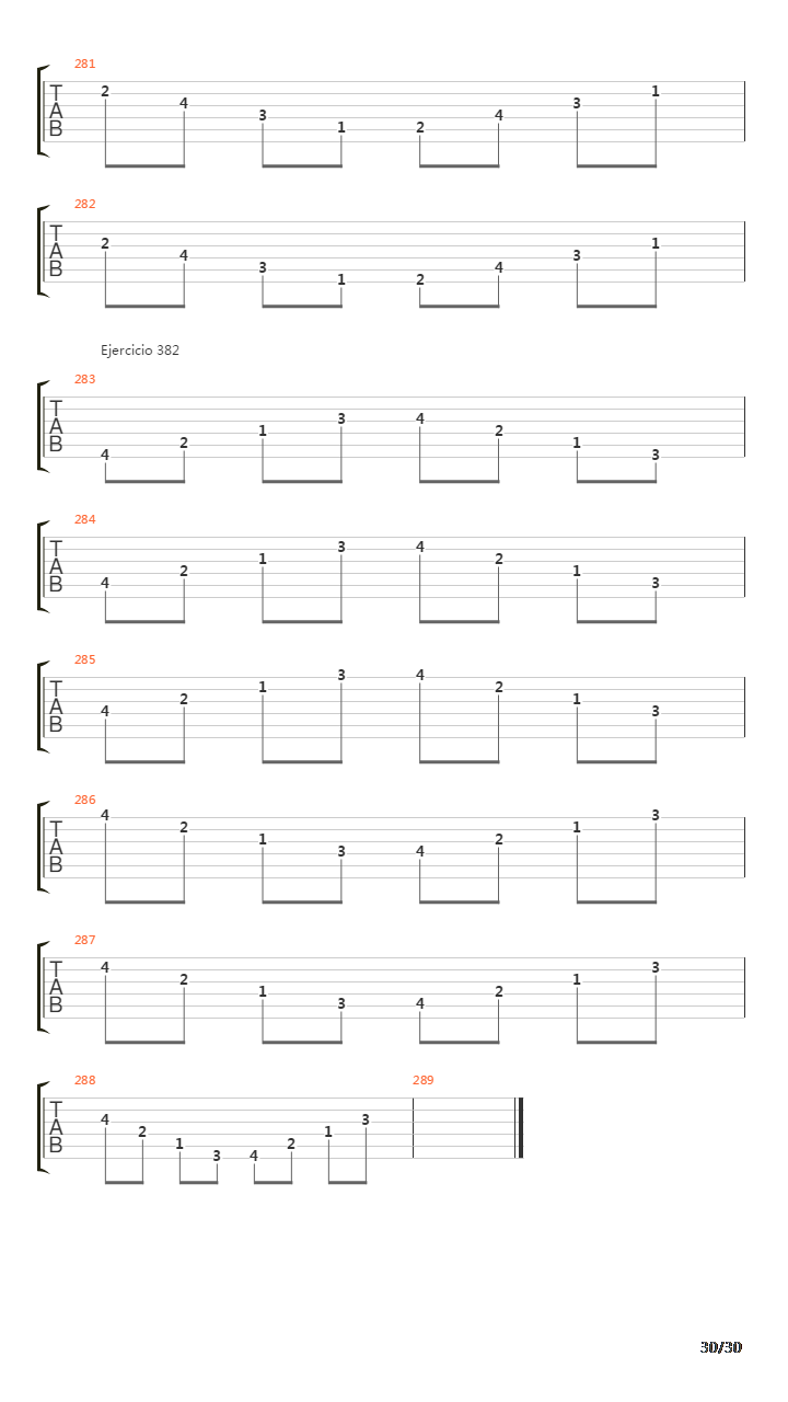 指弹练习(fingerpicking) - Exercises - 335-382吉他谱