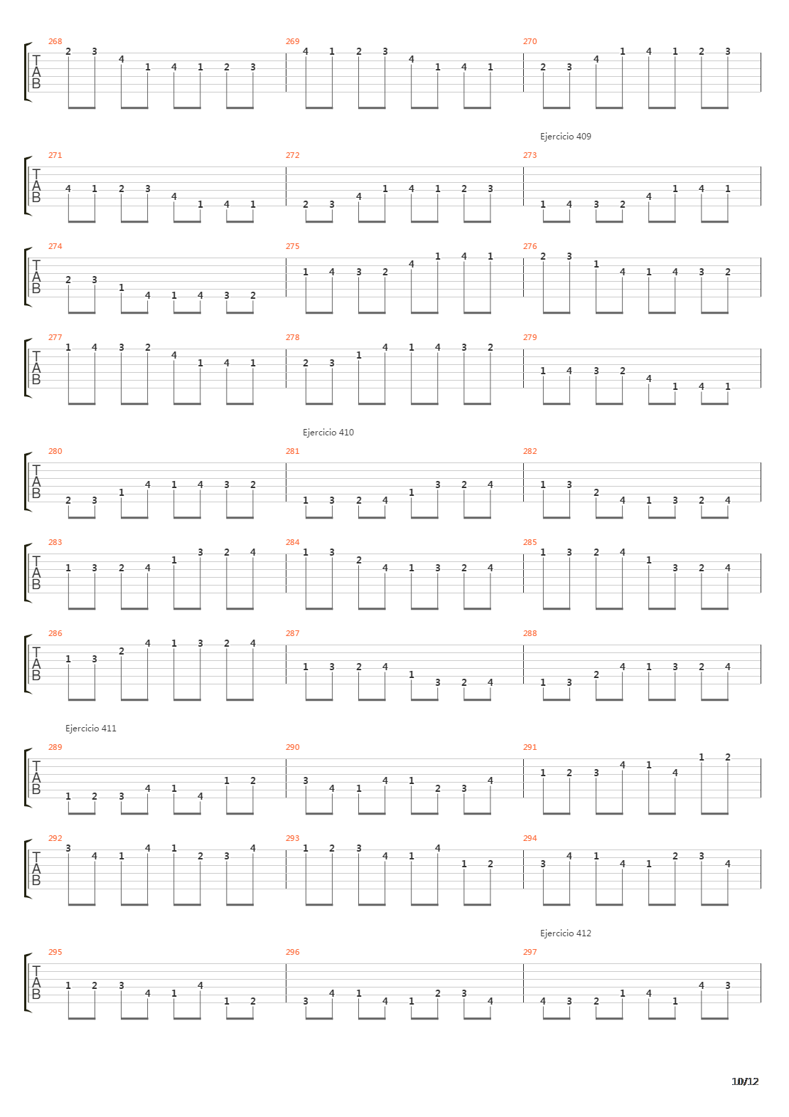 指弹练习(fingerpicking) - Exercises - 383-416吉他谱