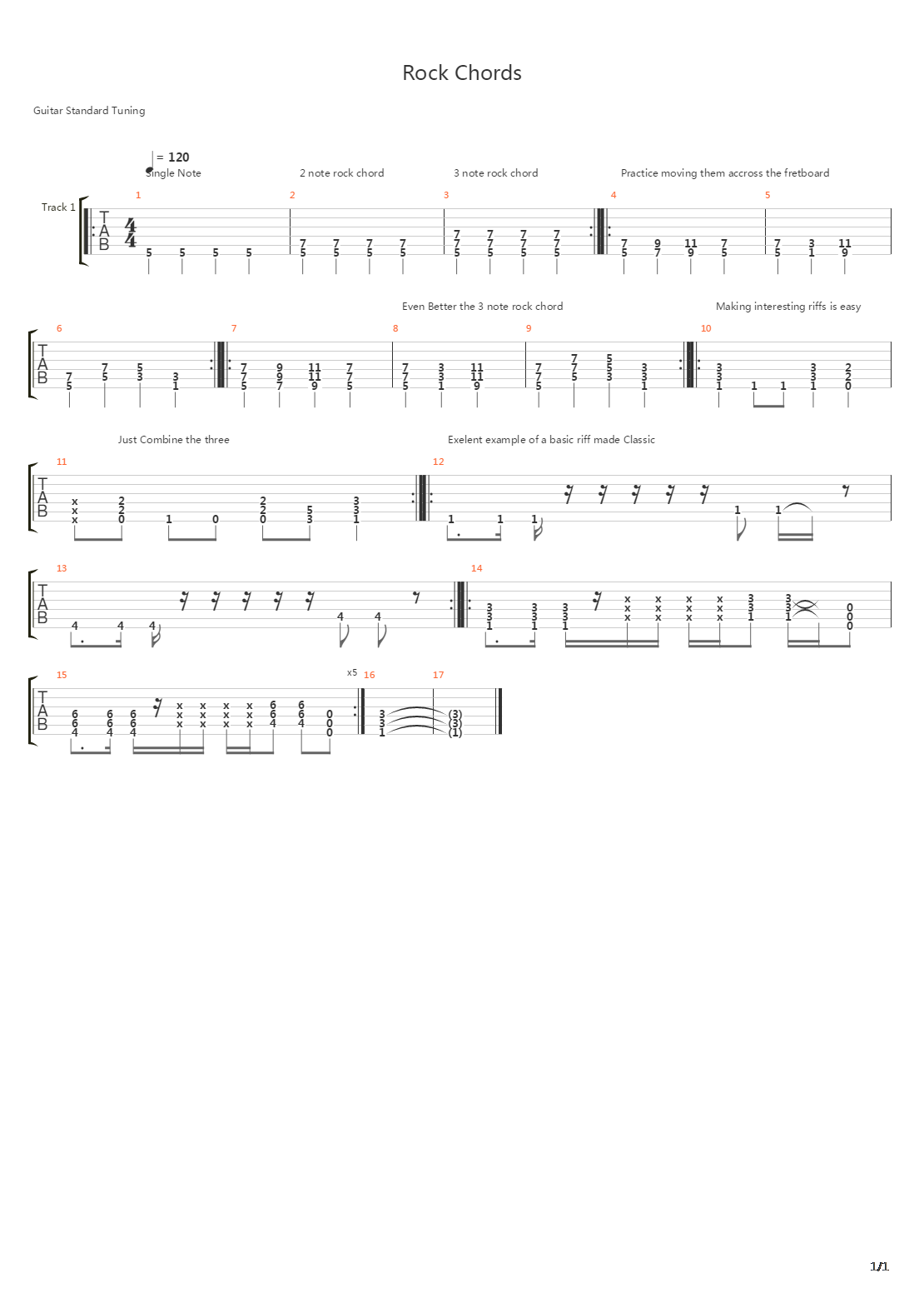 Chords - Rock Chords吉他谱