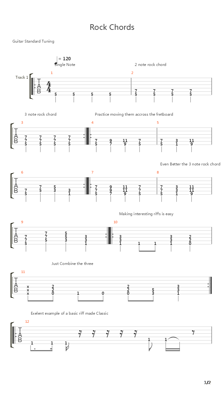 Chords - Rock Chords吉他谱