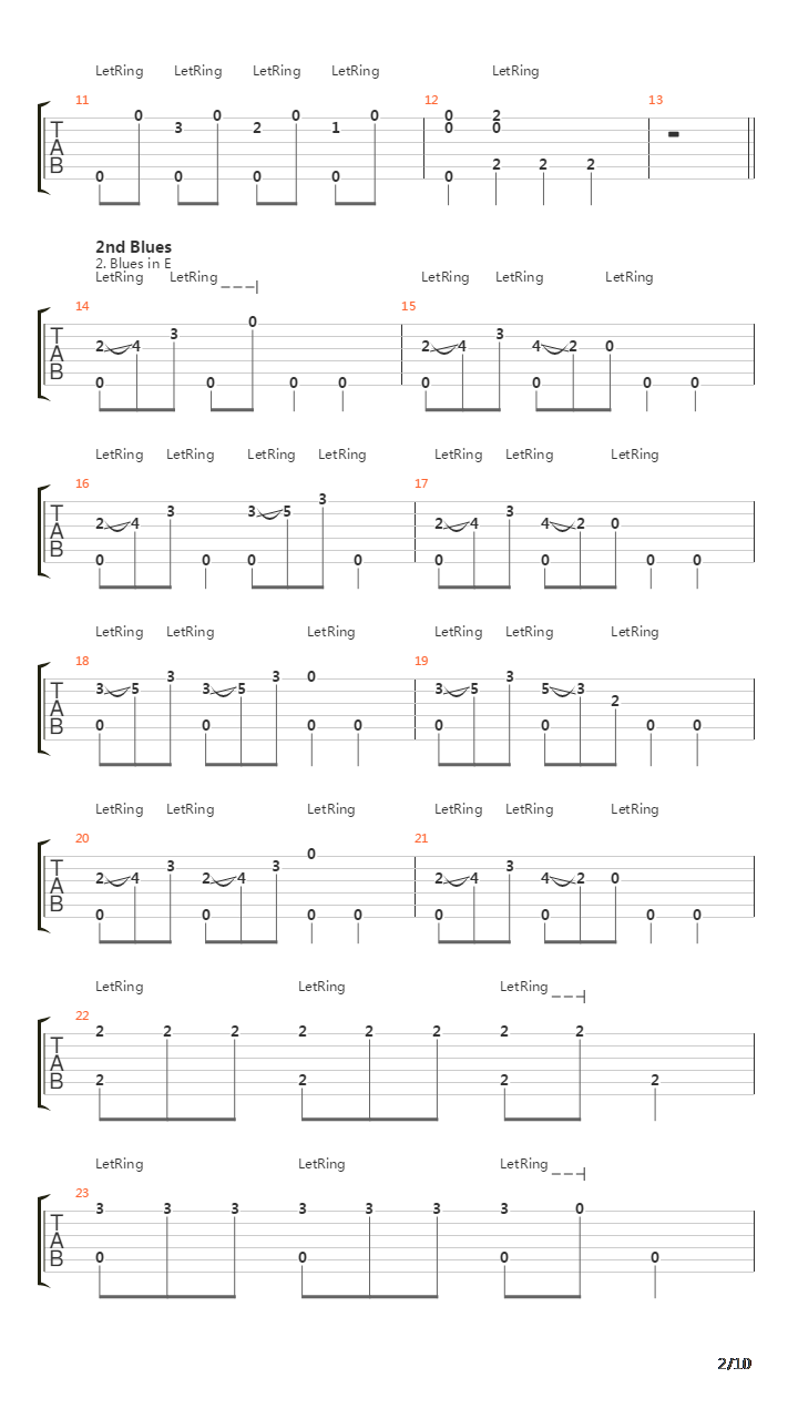 布鲁斯练习 - Easy Blues For Acoustic Guitar吉他谱