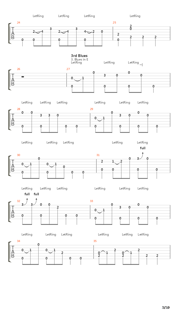 布鲁斯练习 - Easy Blues For Acoustic Guitar吉他谱