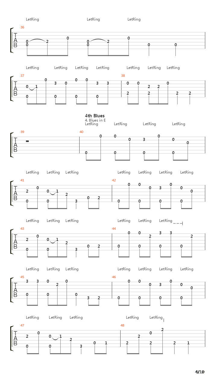 布鲁斯练习 - Easy Blues For Acoustic Guitar吉他谱