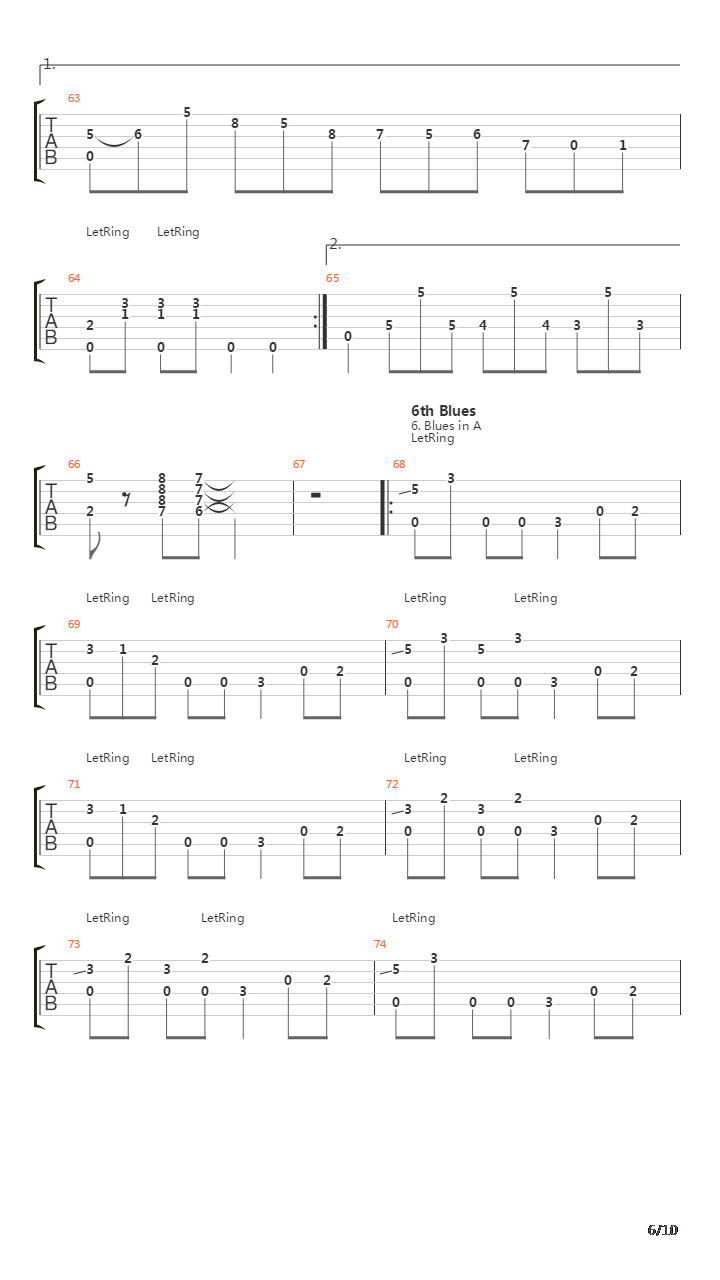 布鲁斯练习 - Easy Blues For Acoustic Guitar吉他谱