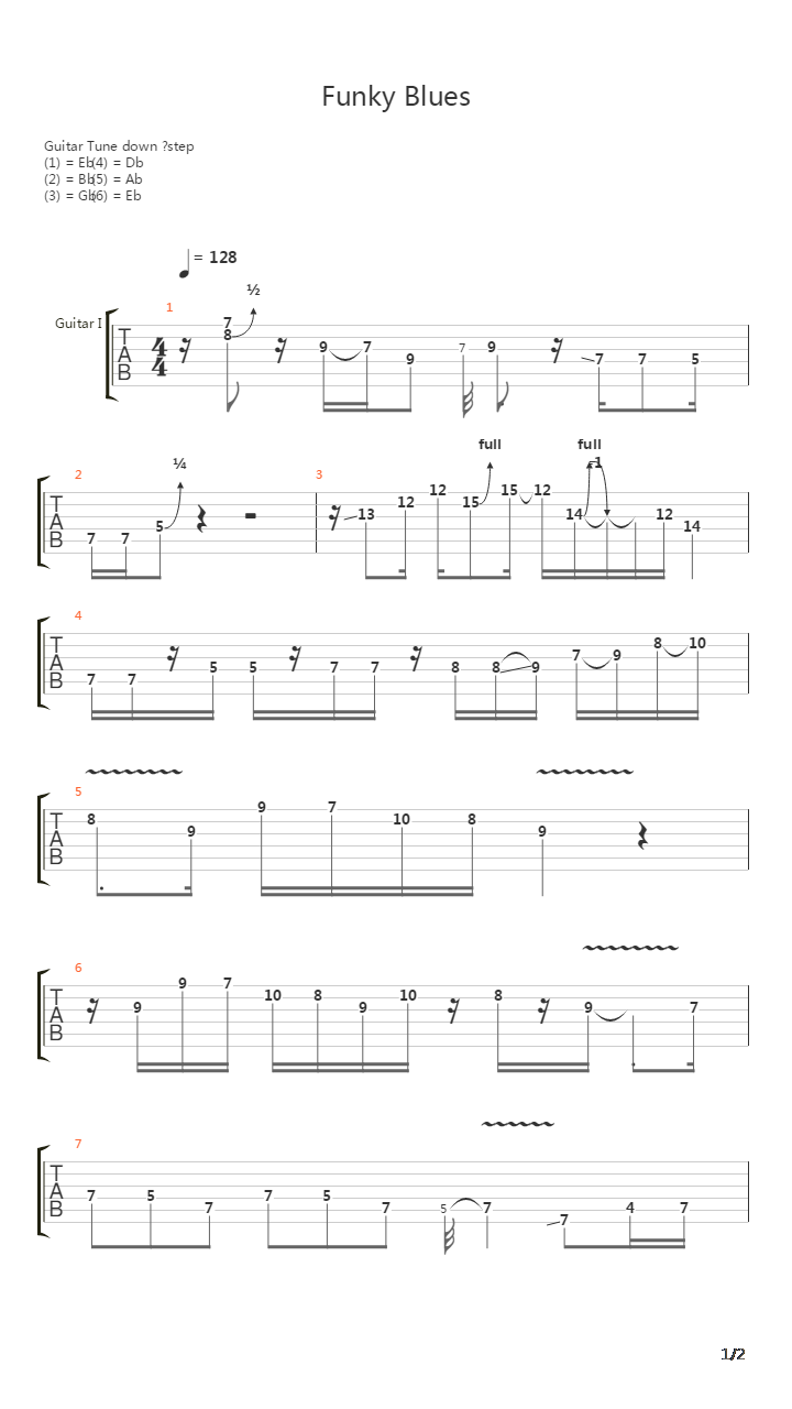 布鲁斯练习 - Funky Blues吉他谱
