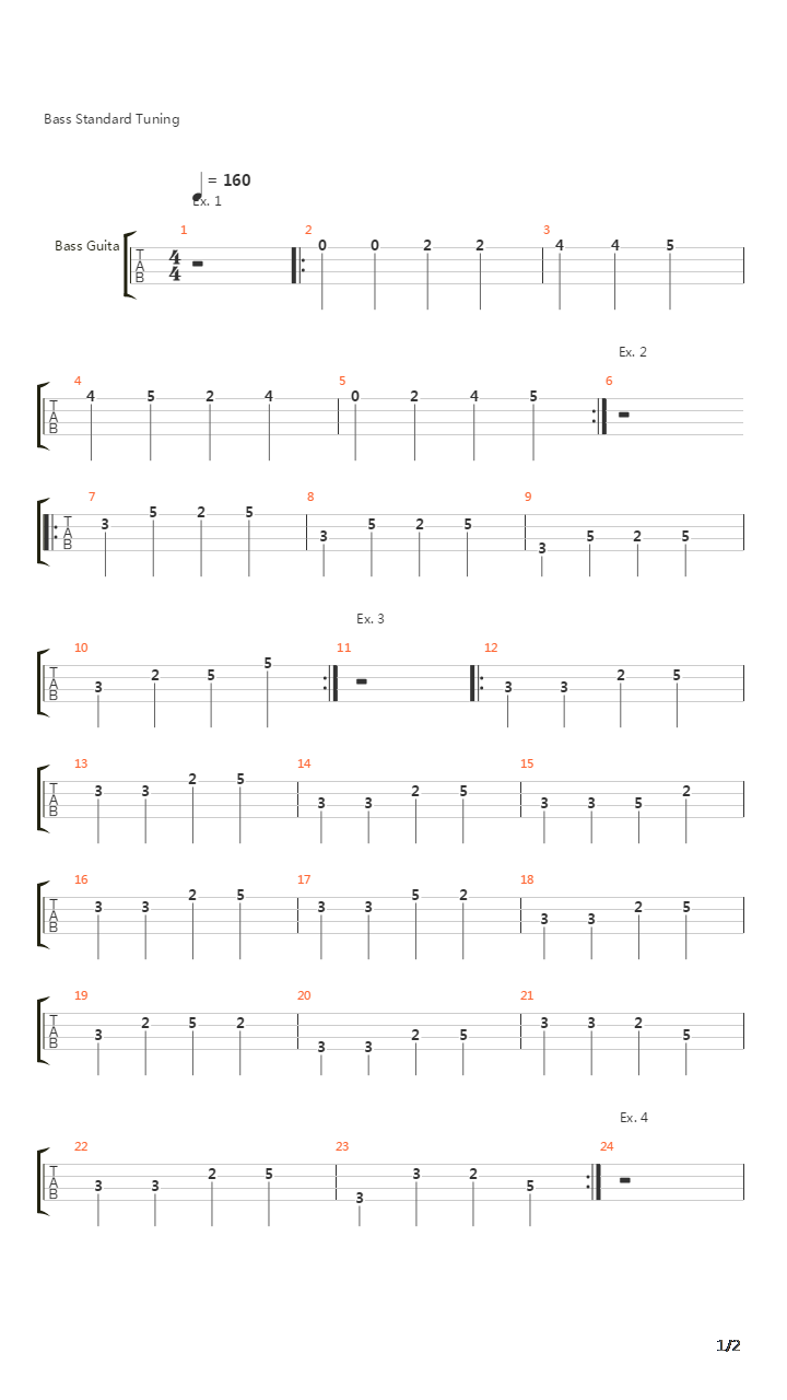 贝司练习 - Bass Exercises Part Iii吉他谱