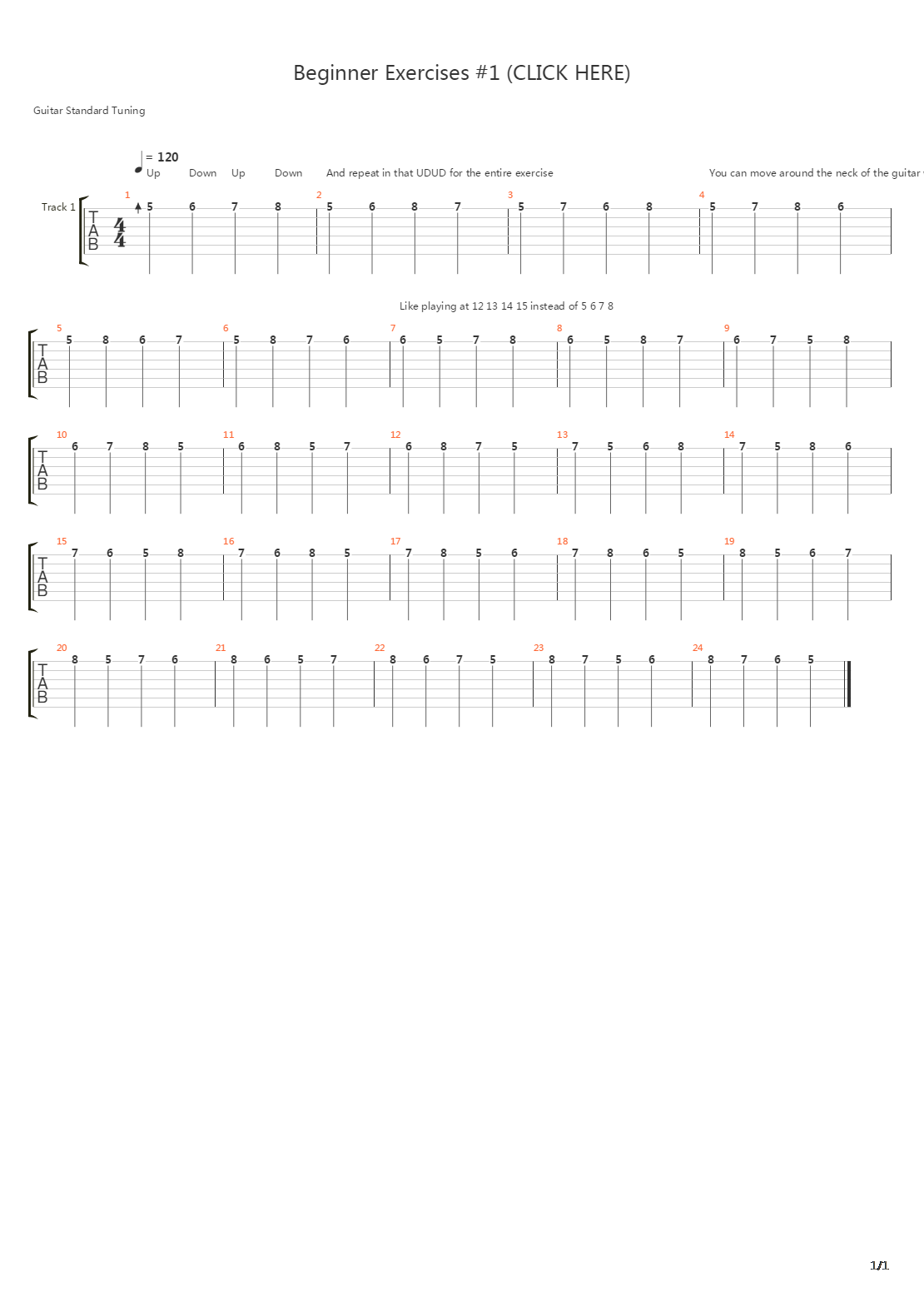 Beginner Exercises - Alternate Picking吉他谱