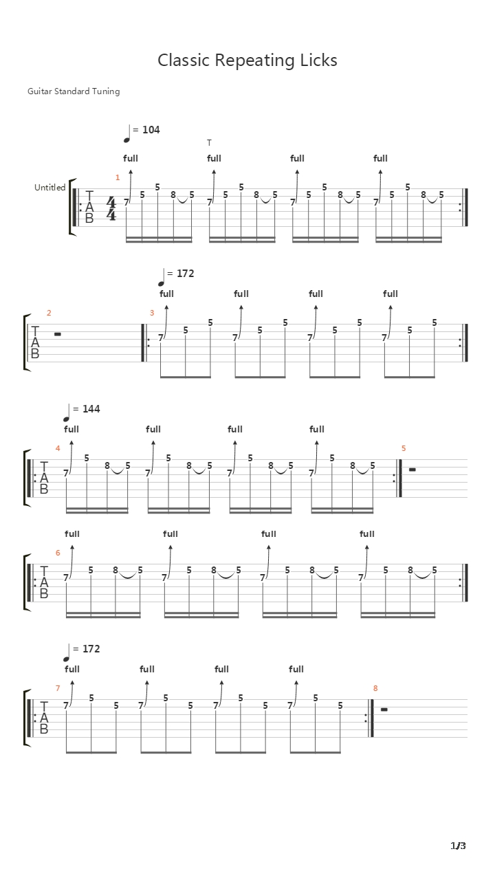 音阶练习 - Classic Repeating Licks Two吉他谱