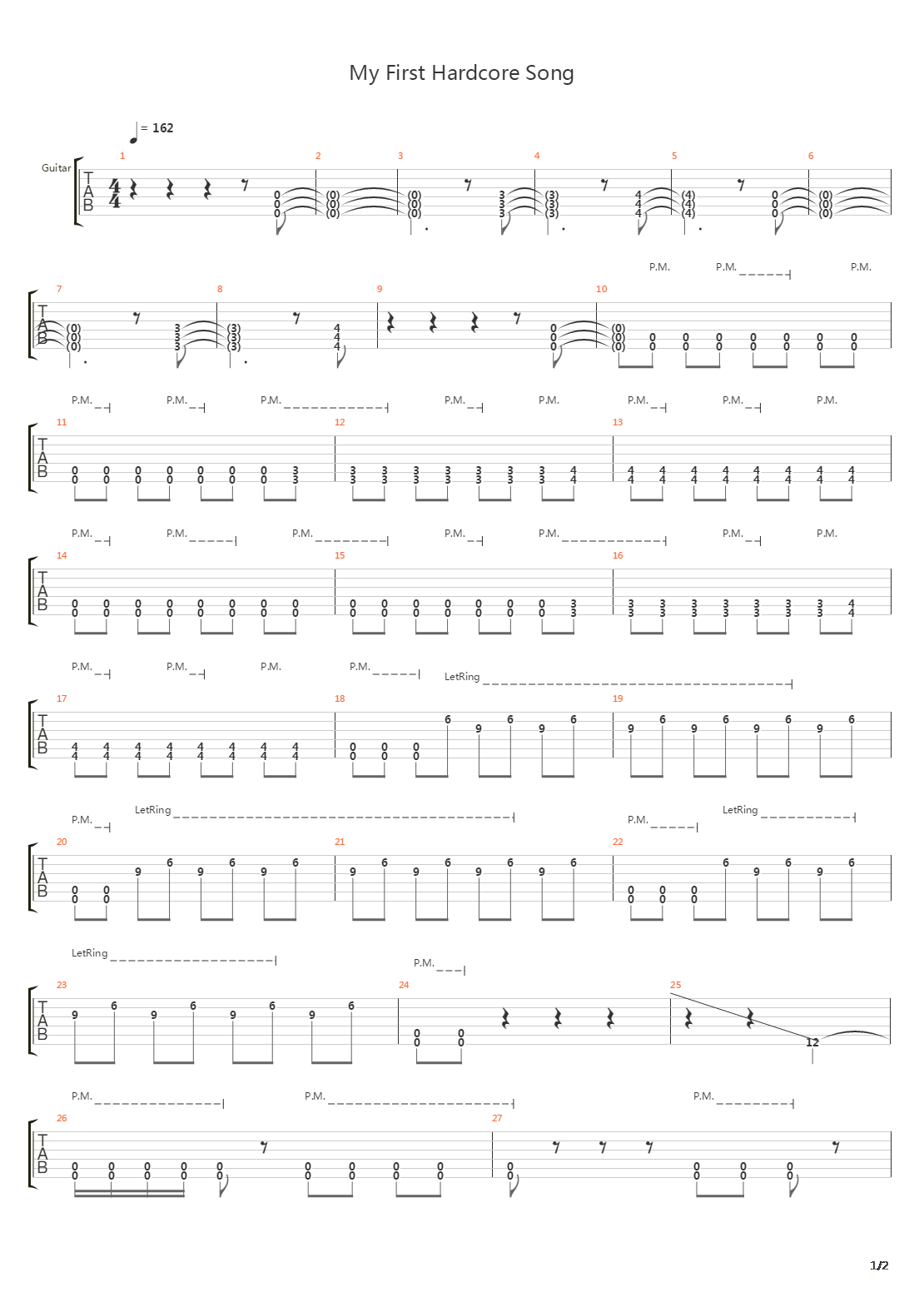 My First Hardcore Song吉他谱
