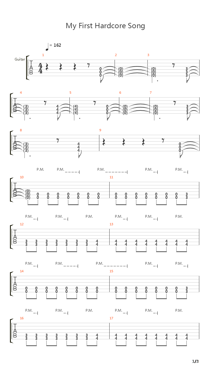 My First Hardcore Song吉他谱