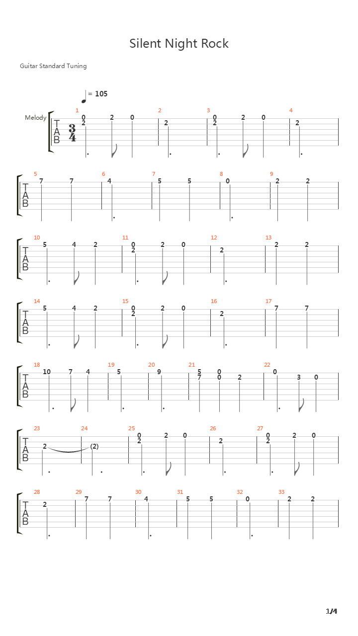 Silent Night Rock吉他谱