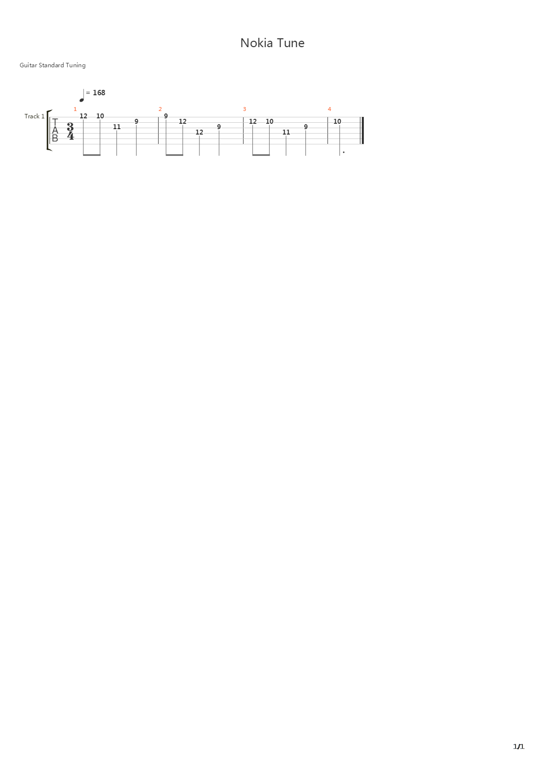 诺基亚铃声吉他谱