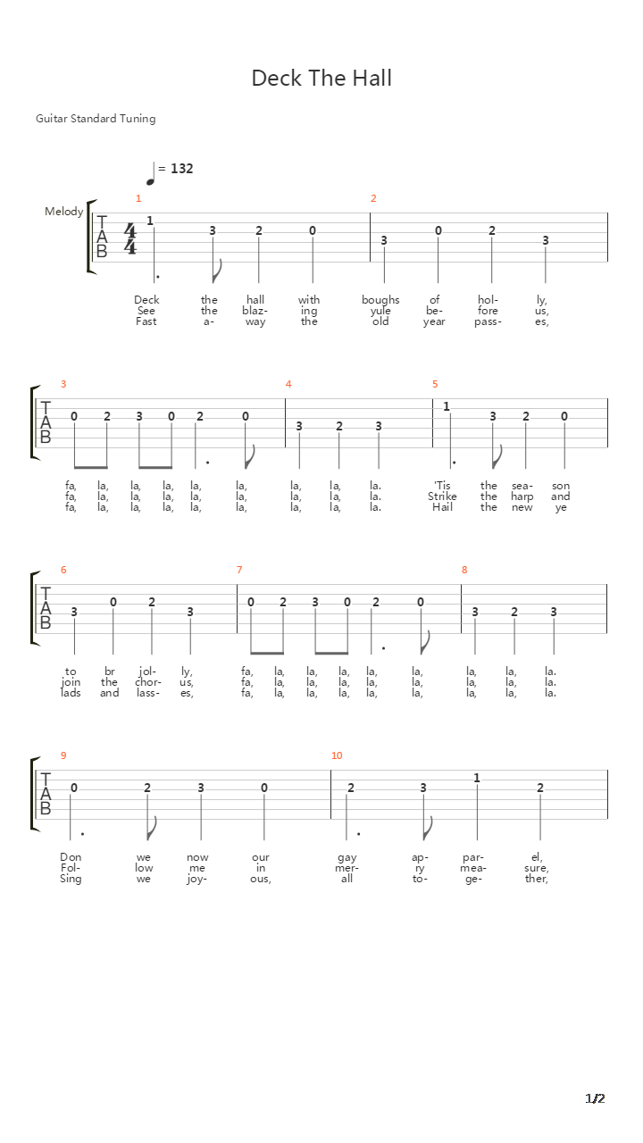 Deck The Halls吉他谱